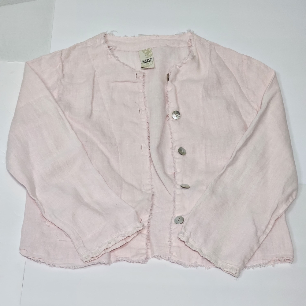 MATCH POINT-Light Pink Button-Up Jacket